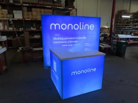 SYK-1050 Symphony Portable Backlit Display and MOD-1722 Backlit Reception Counter with Locking Storage -- View 3